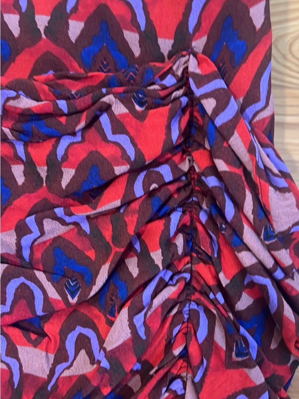 dolan Red Multi-Color Patterned Ruffled Mini Skirt - Picture 5 of 6
